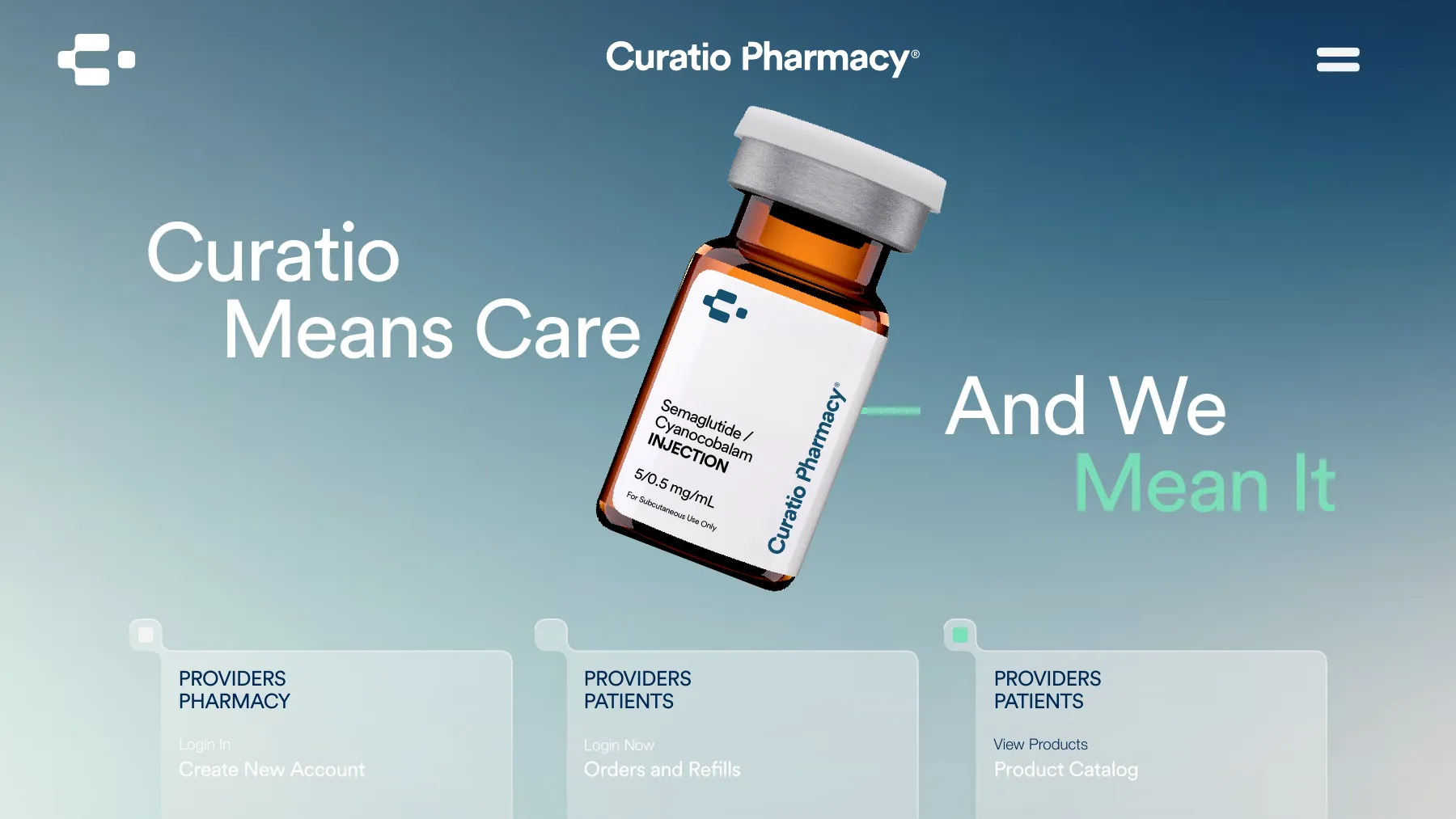 Curatio Pharmacy: client-supplied website concept