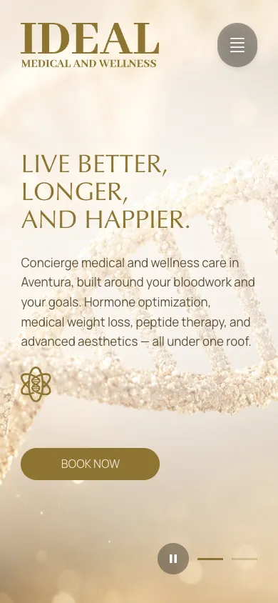Ideal Medical & Wellness: mobile homepage